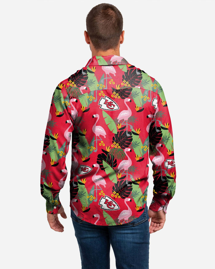 Kansas City Chiefs Long Sleeve Floral Button Up Shirt FOCO - FOCO.com