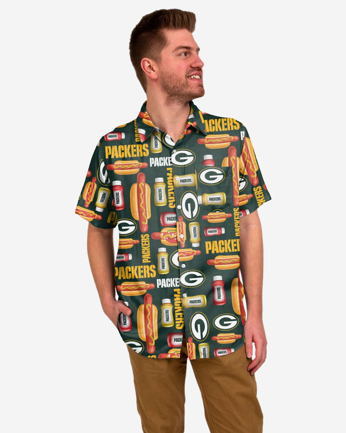 Green Bay Packers Grill Pro Button Up Shirt FOCO S - FOCO.com