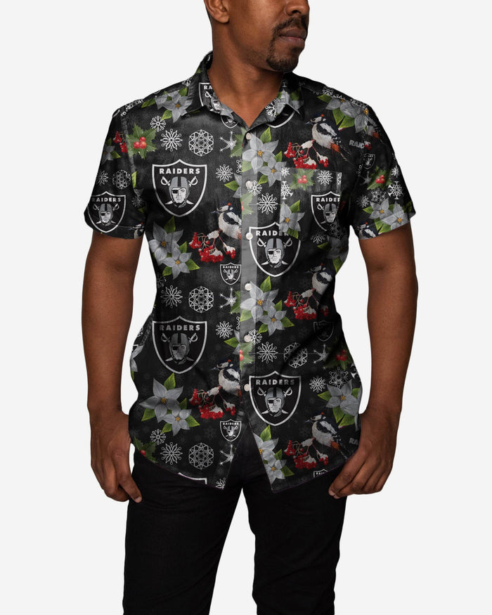 Las Vegas Raiders Mistletoe Button Up Shirt FOCO S - FOCO.com
