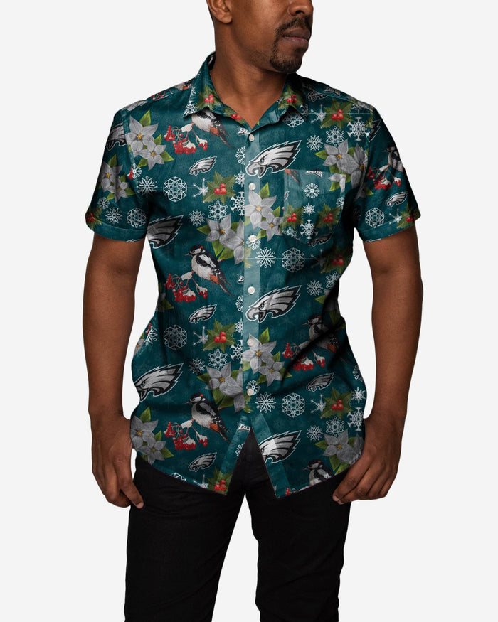 Philadelphia Eagles Mistletoe Button Up Shirt FOCO S - FOCO.com