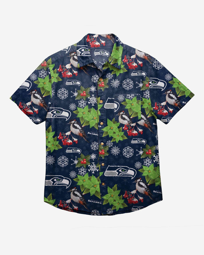 Seattle Seahawks Mistletoe Button Up Shirt FOCO - FOCO.com