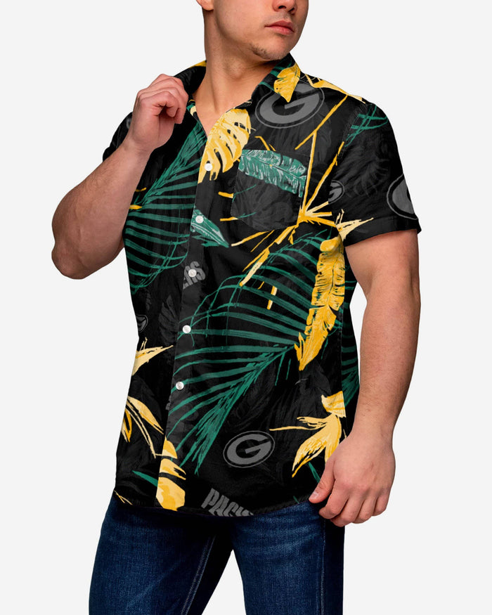 Green Bay Packers Neon Palm Button Up Shirt FOCO S - FOCO.com