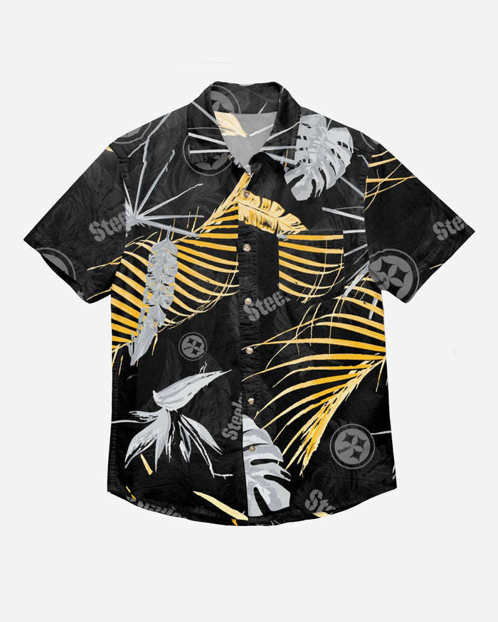 Pittsburgh Steelers Neon Palm Button Up Shirt FOCO - FOCO.com