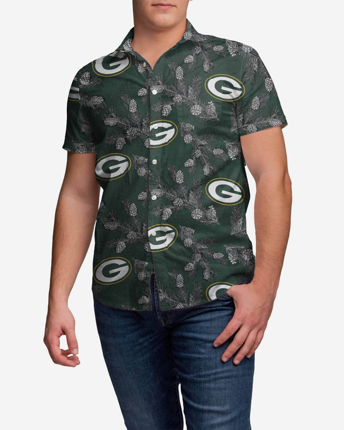 Green Bay Packers Pinecone Button Up Shirt FOCO M - FOCO.com