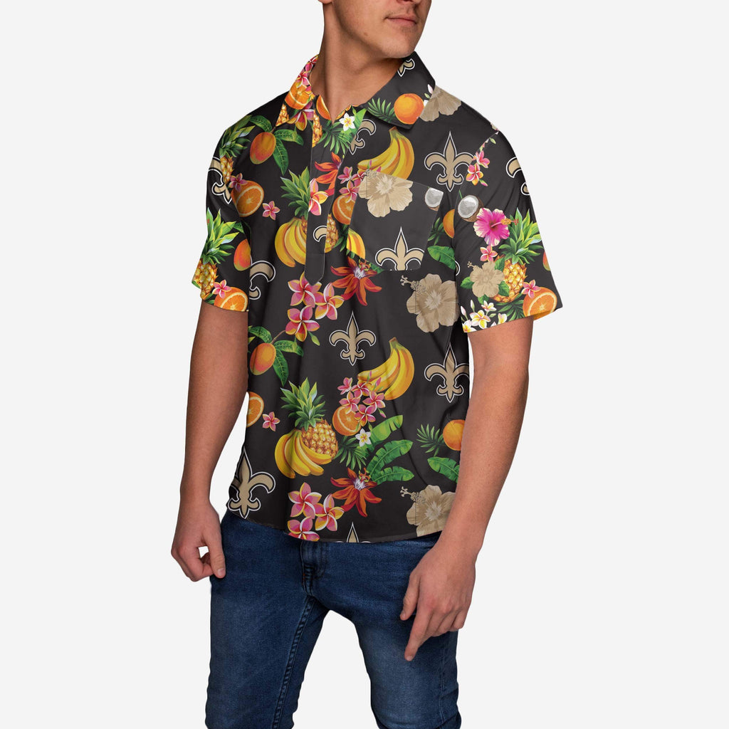 New Orleans Saints Fruit Flair Short Sleeve Polo Shirt FOCO - FOCO.com