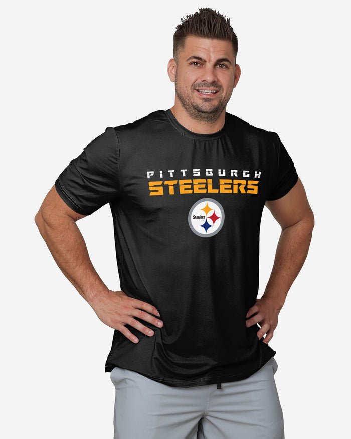 Pittsburgh Steelers Rash Guard Short Sleeve Swim Shirt FOCO S - FOCO.com