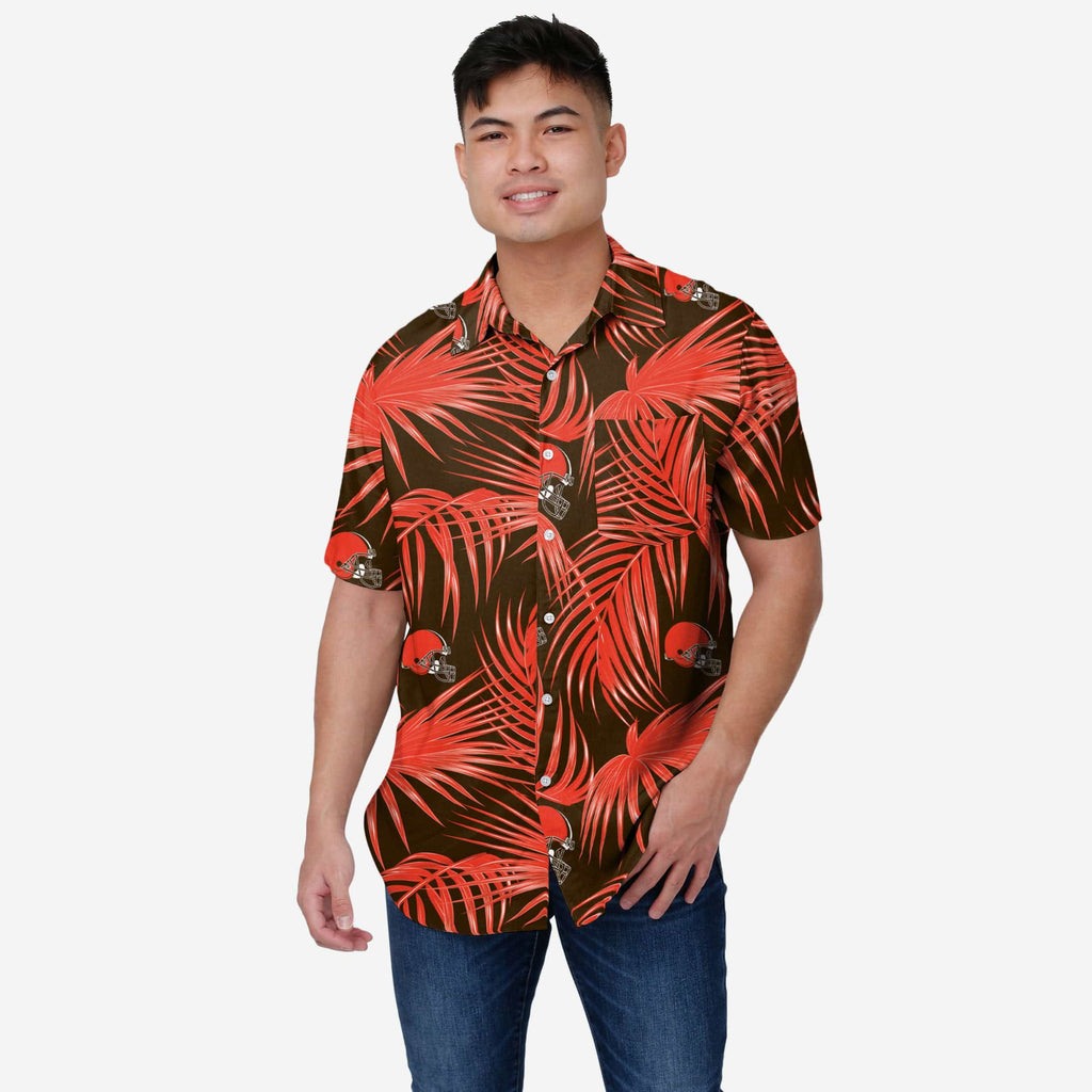 Cleveland Browns Hawaiian Button Up Shirt FOCO S - FOCO.com