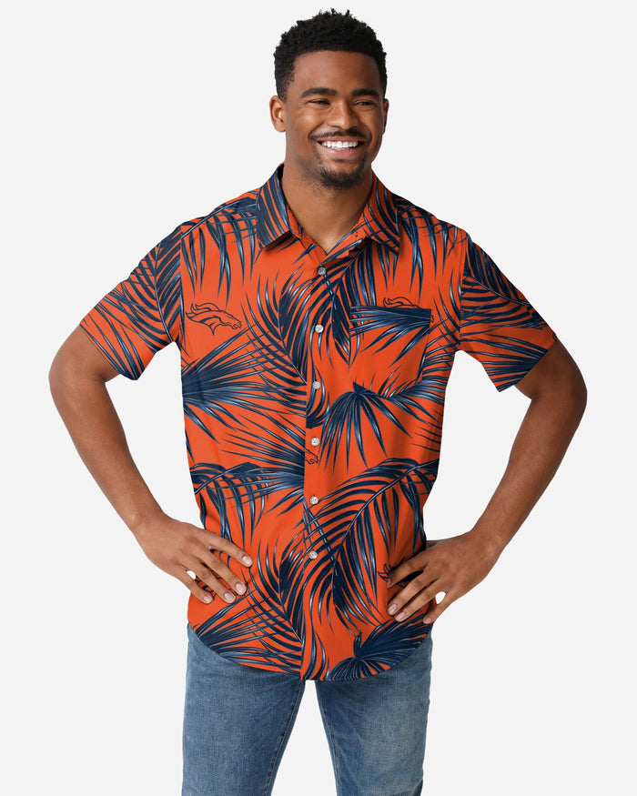 Denver Broncos Hawaiian Button Up Shirt FOCO Denver Broncos Hawaiian Button Up Shirt FOCO