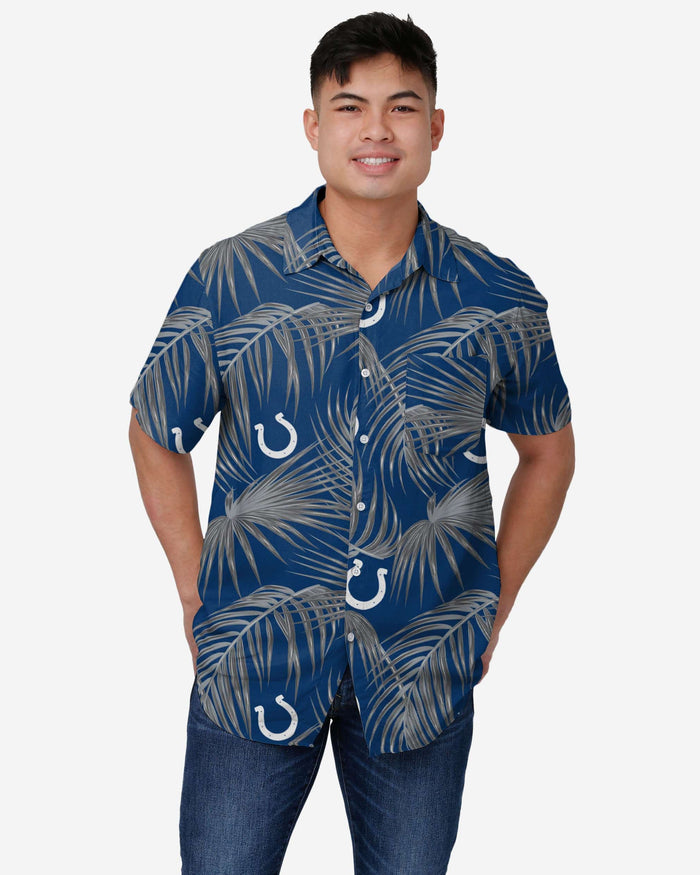 colts dress shirt Men's Cutter & Buck Navy Indianapolis Colts Big & Tall Easy Care Stretch Gingham Long Sleeve Button-Down Dress Shirt