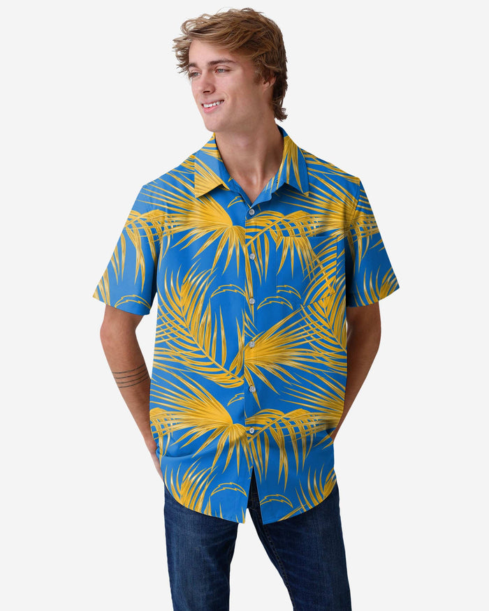 Los Angeles Chargers Hawaiian Button Up Shirt FOCO S - FOCO.com