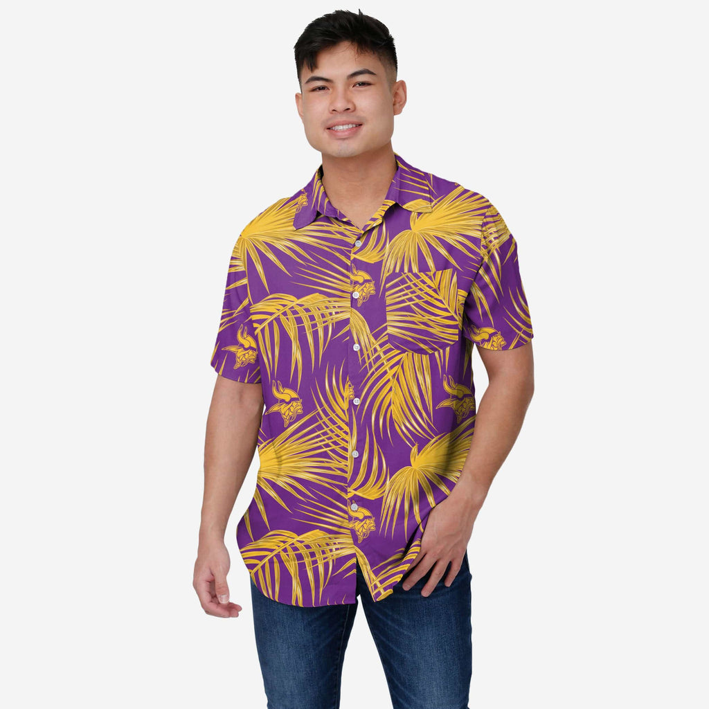 Minnesota Vikings Hawaiian Button Up Shirt FOCO S - FOCO.com