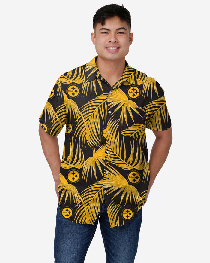 Pittsburgh Steelers Hawaiian Button Up Shirt FOCO S - FOCO.com