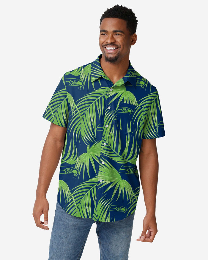 Seattle Seahawks Hawaiian Button Up Shirt FOCO S - FOCO.com