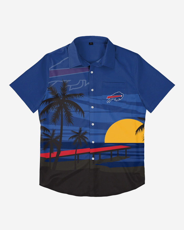 Buffalo Bills Tropical Sunset Button Up Shirt FOCO - FOCO.com