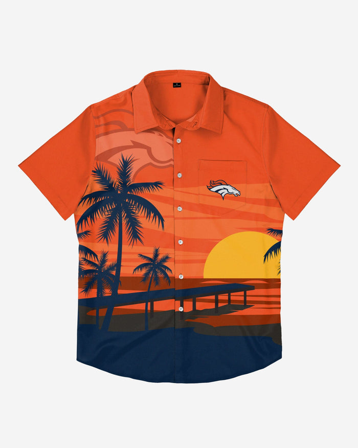 Denver Broncos Tropical Sunset Button Up Shirt FOCO - FOCO.com