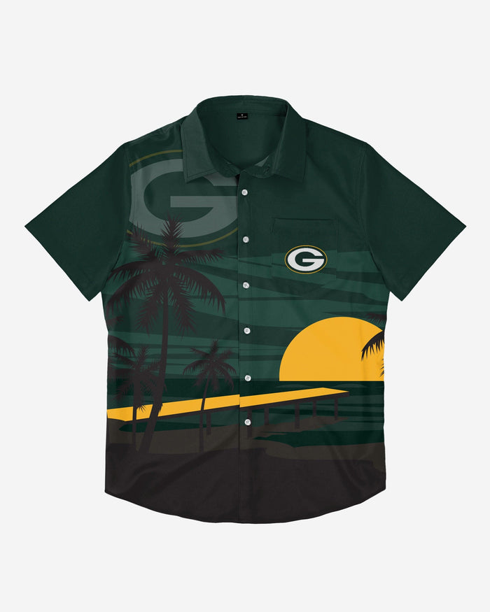 Green Bay Packers Tropical Sunset Button Up Shirt FOCO - FOCO.com