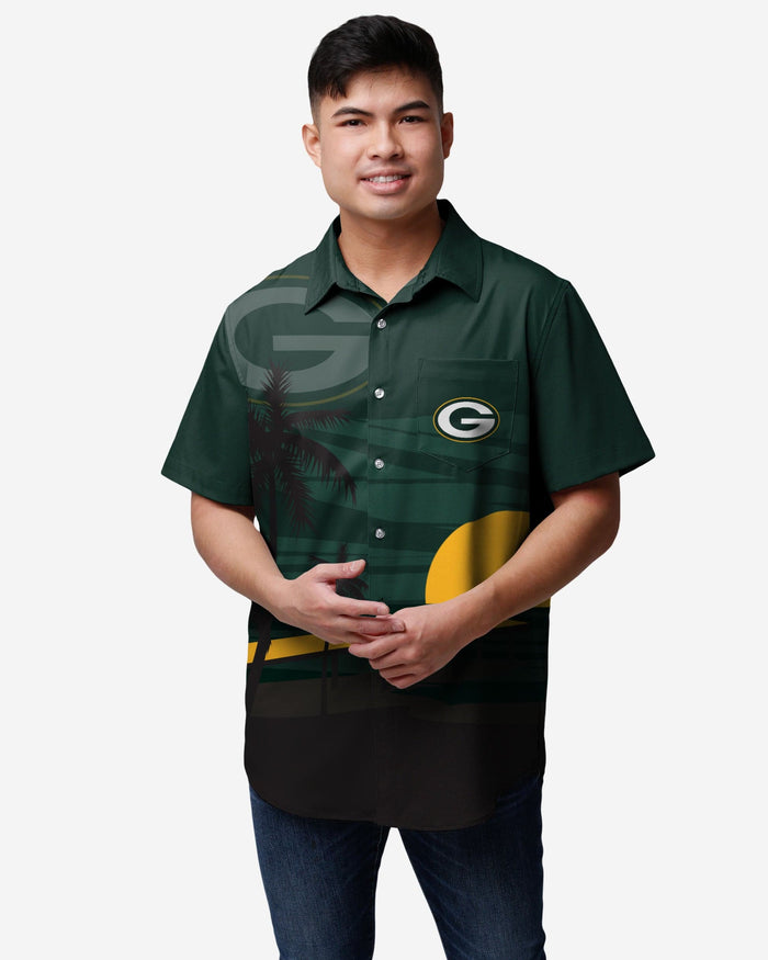 Green Bay Packers Tropical Sunset Button Up Shirt FOCO S - FOCO.com