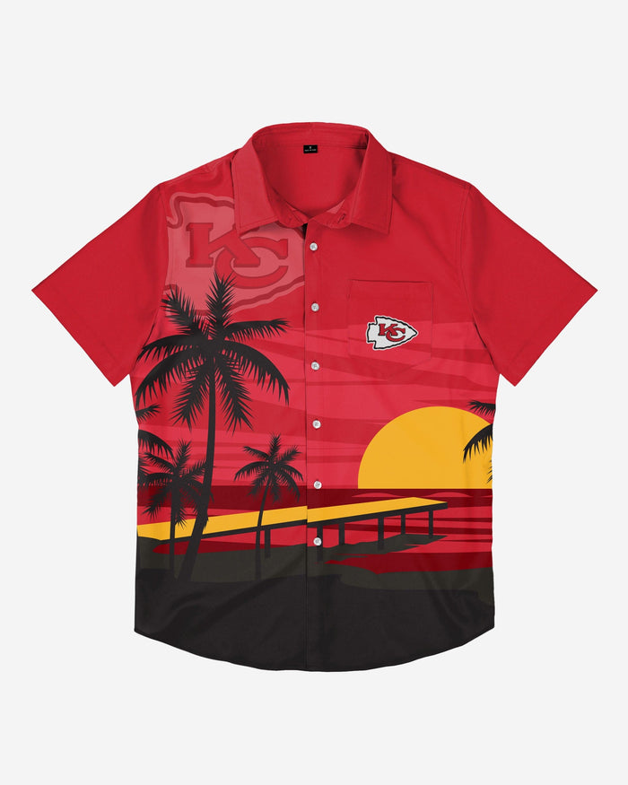 Kansas City Chiefs Tropical Sunset Button Up Shirt FOCO - FOCO.com
