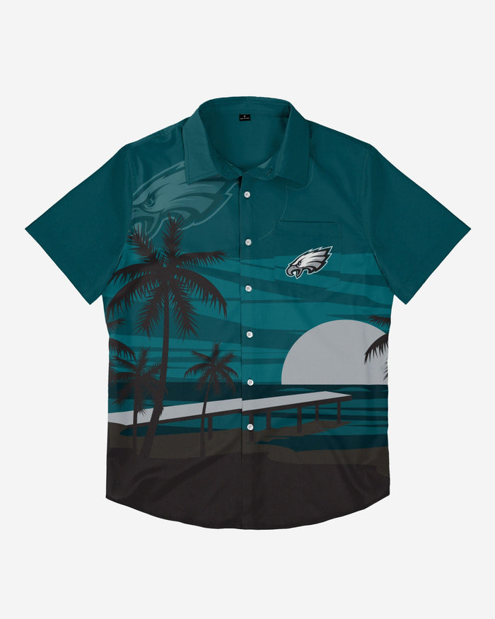 Philadelphia Eagles Tropical Sunset Button Up Shirt FOCO - FOCO.com