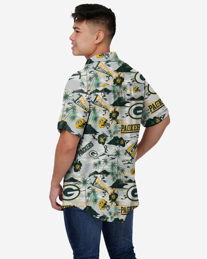 Green Bay Packers Thematic Stadium Print Button Up Shirt FOCO - FOCO.com