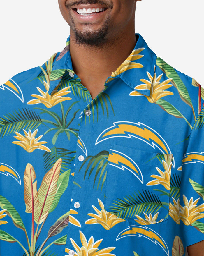 Los Angeles Chargers Victory Vacay Button Up Shirt FOCO - FOCO.com