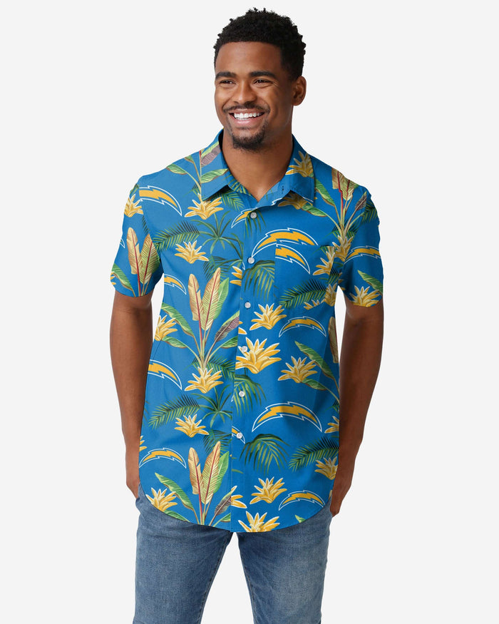 Los Angeles Chargers Victory Vacay Button Up Shirt FOCO S - FOCO.com