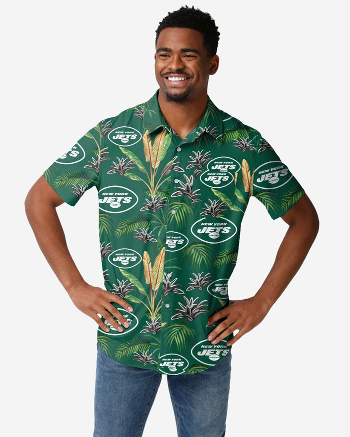 New York Jets Victory Vacay Button Up Shirt FOCO S - FOCO.com