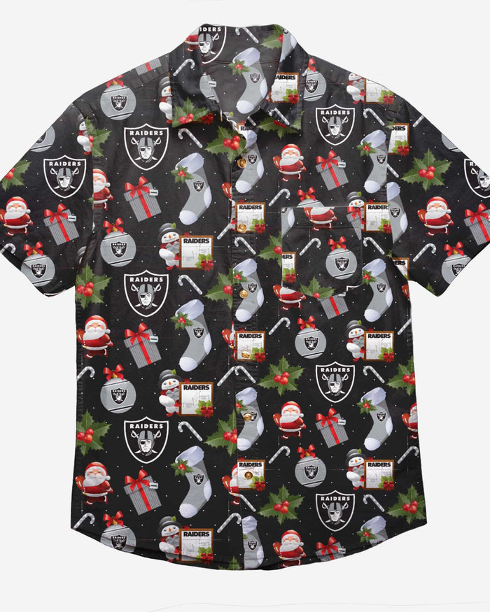 Las Vegas Raiders Christmas Explosion Button Up Shirt FOCO - FOCO.com