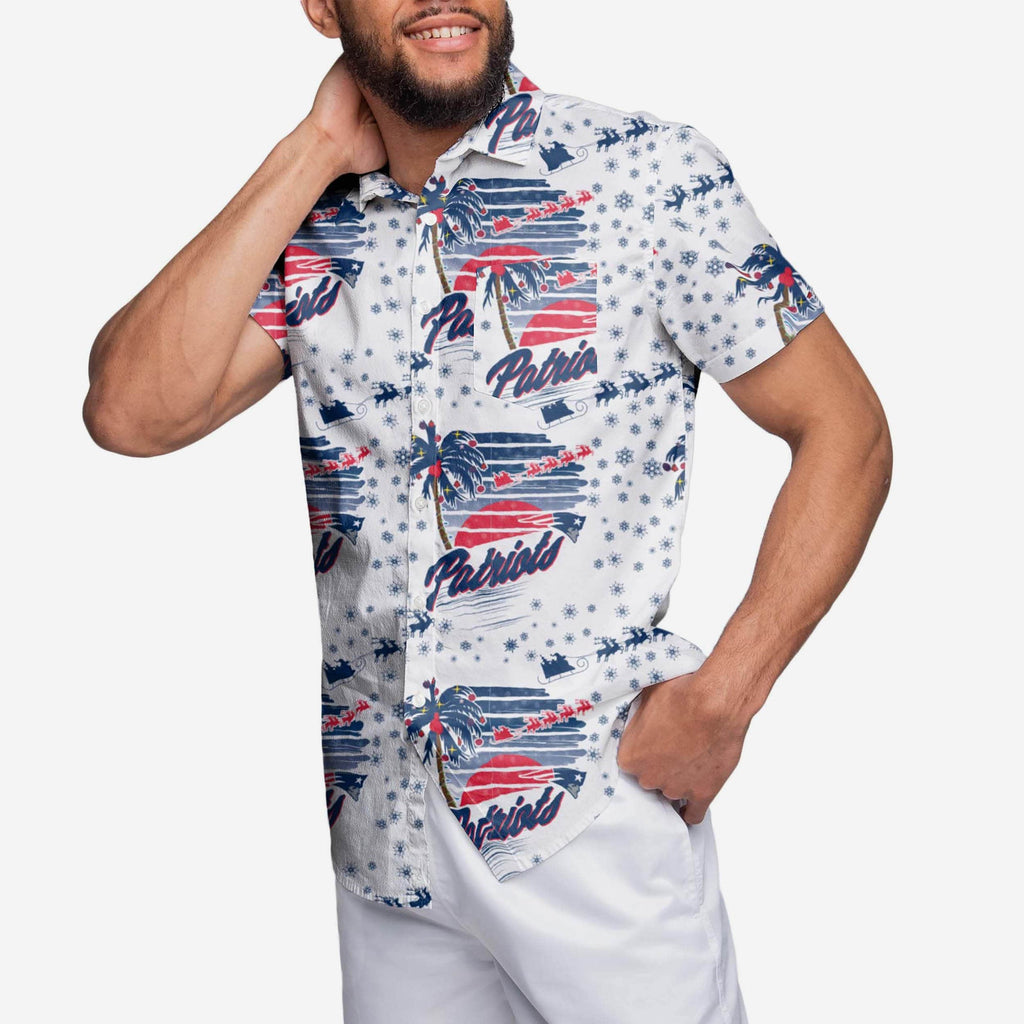 New England Patriots Winter Tropical Button Up Shirt FOCO S - FOCO.com