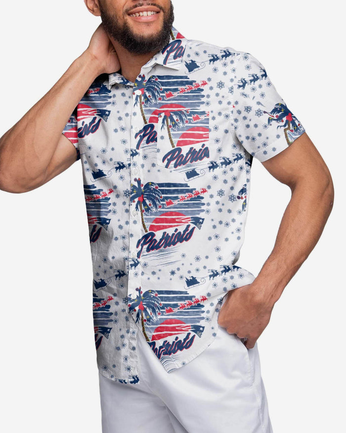 New England Patriots Winter Tropical Button Up Shirt FOCO S - FOCO.com