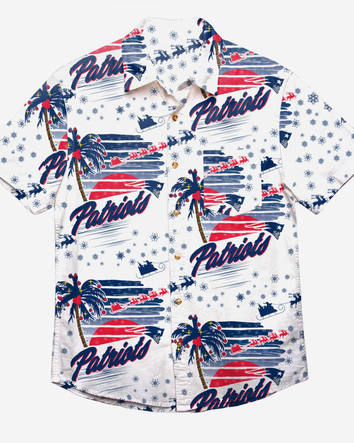 New England Patriots Winter Tropical Button Up Shirt FOCO - FOCO.com