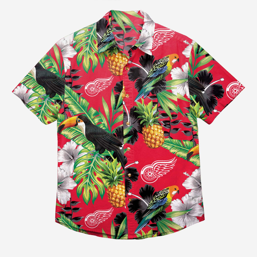 Detroit Red Wings Floral Button Up Shirt FOCO