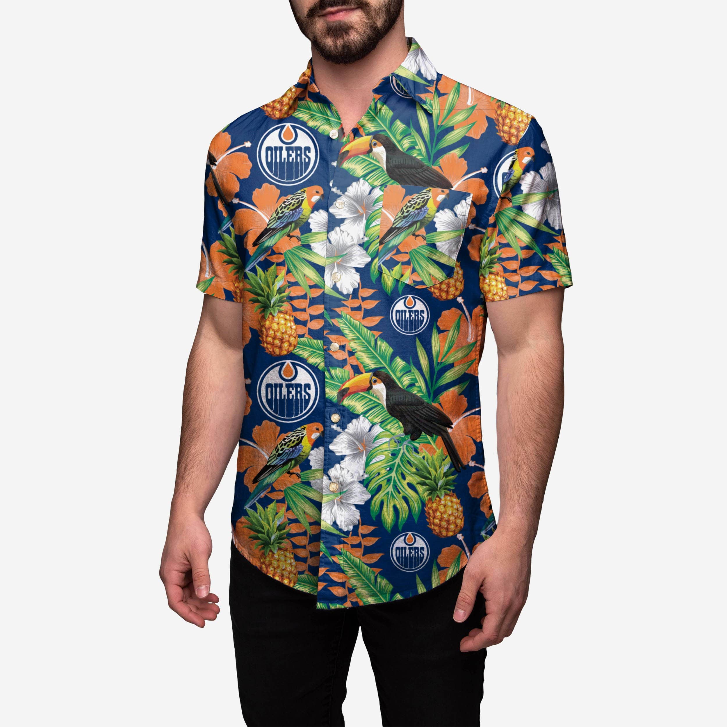 Edmonton Oilers NHL Floral Tropical Hawaiian Shirt Summer Gift For