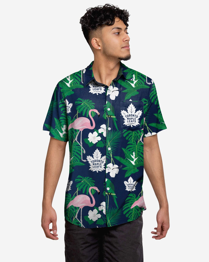 Toronto Maple Leafs Floral Button Up Shirt FOCO S - FOCO.com