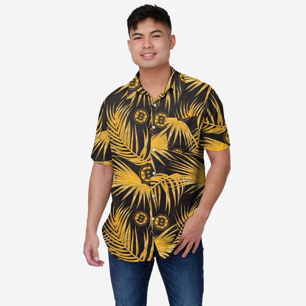 Boston Bruins Hawaiian Button Up Shirt FOCO S - FOCO.com
