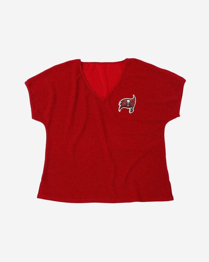 Tampa Bay Buccaneers Womens Game Time Glitter V-Neck T-Shirt FOCO - FOCO.com