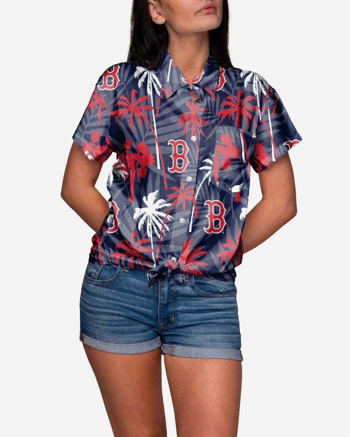 Boston Red Sox Tropic of Da Palms Womens Button Up Shirt FOCO S - FOCO.com