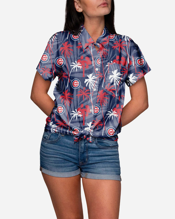 Chicago Cubs Tropic Of Da Palms Womens Button Up Shirt FOCO S - FOCO.com