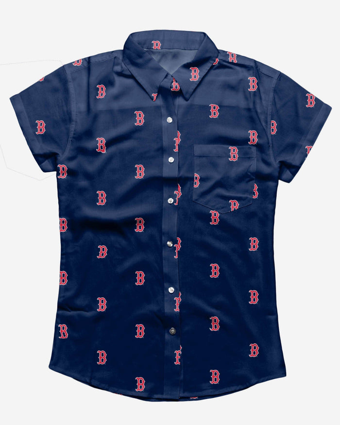 Boston Red Sox Logo Blast Womens Button Up Shirt FOCO - FOCO.com