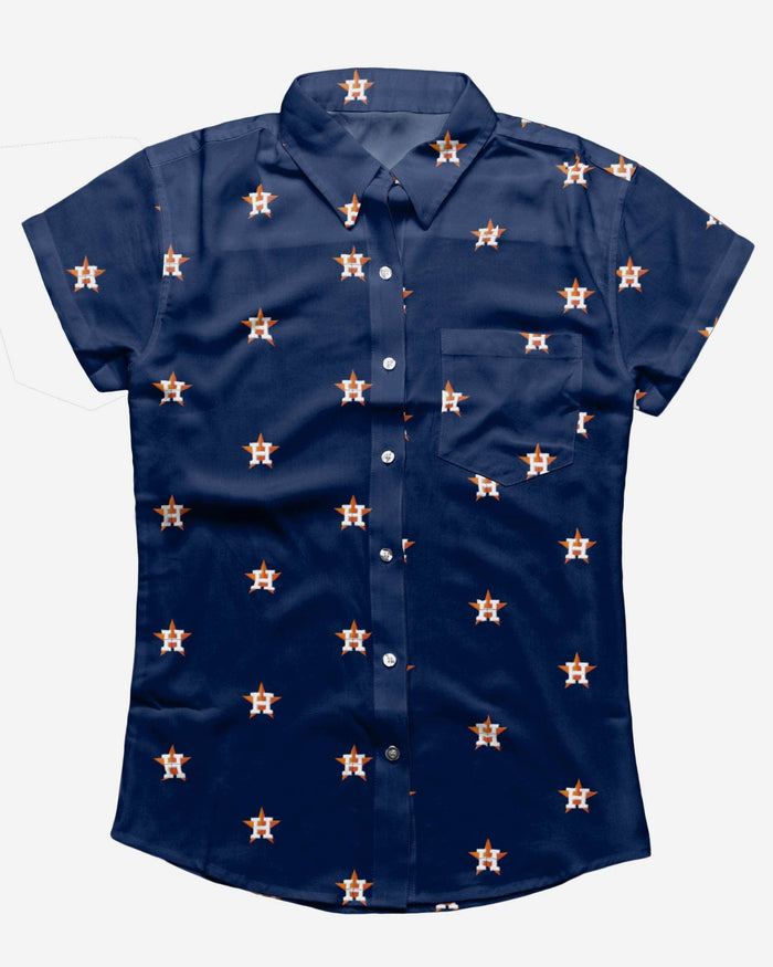 Houston Astros Logo Blast Womens Button Up Shirt FOCO - FOCO.com