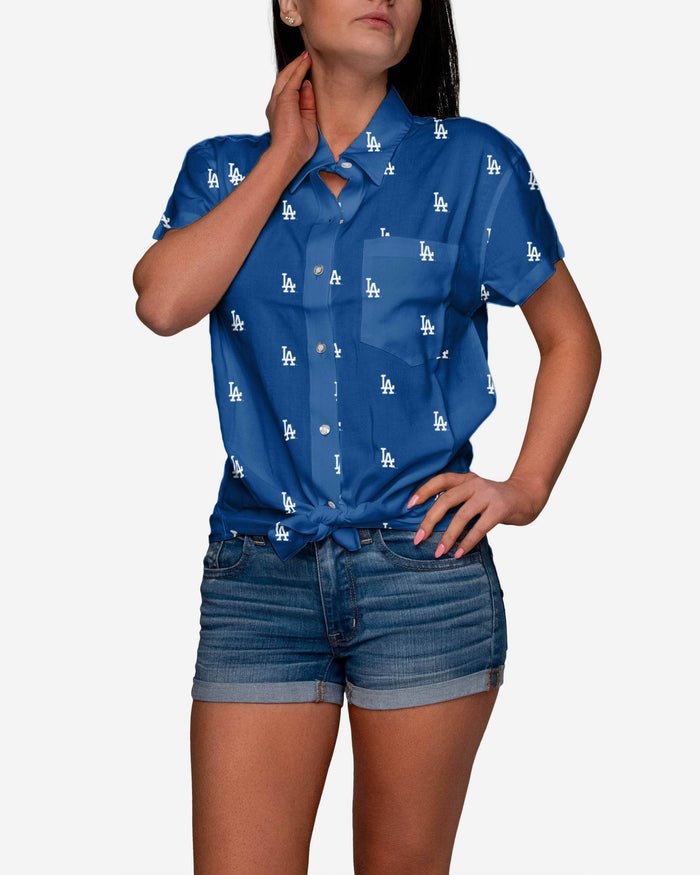 Los Angeles Dodgers Logo Blast Womens Button Up Shirt FOCO S - FOCO.com