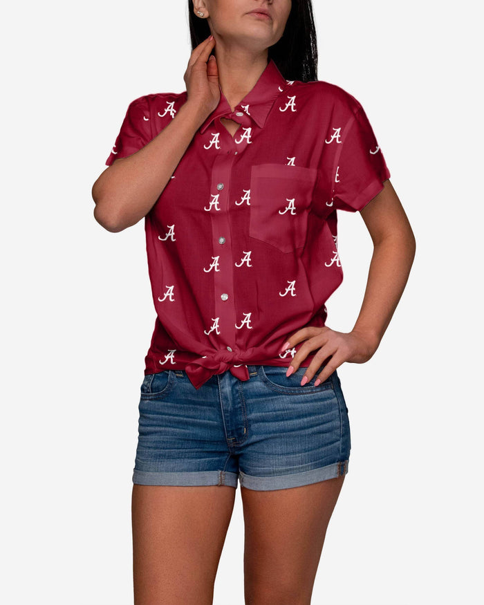 Alabama Crimson Tide Logo Blast Womens Button Up Shirt FOCO S - FOCO.com