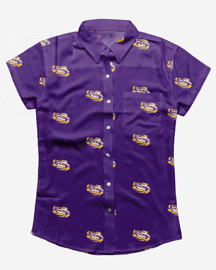 LSU Tigers Logo Blast Womens Button Up Shirt FOCO LSU Tigers Logo Blast Womens Button Up Shirt FOCO