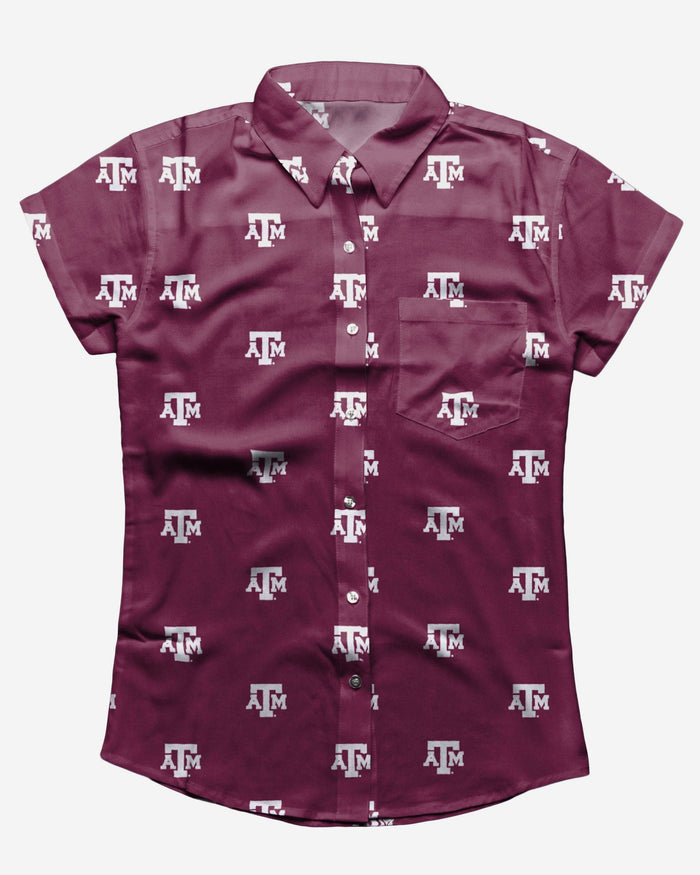 Texas A&M Aggies Logo Blast Womens Button Up Shirt FOCO - FOCO.com