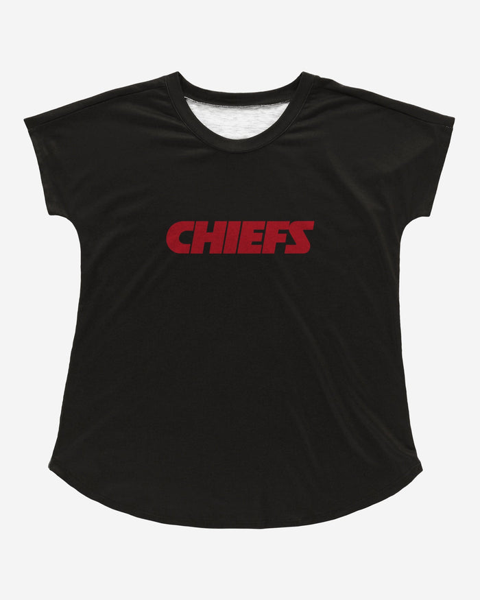 Kansas City Chiefs Womens Wordmark Black Tunic Top FOCO - FOCO.com