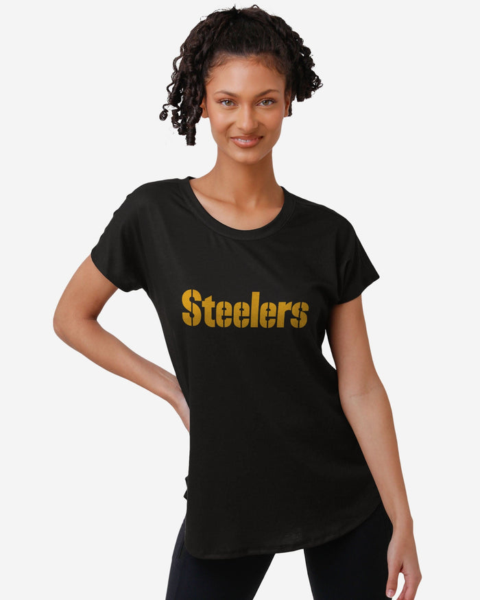 Pittsburgh Steelers Womens Wordmark Black Tunic Top FOCO S - FOCO.com