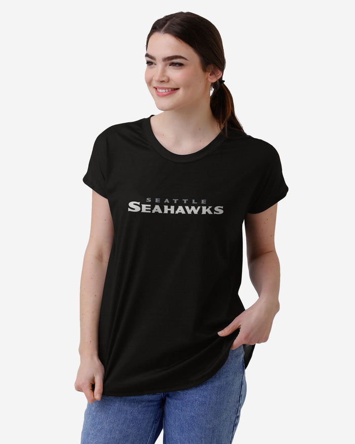 Seattle Seahawks Womens Wordmark Black Tunic Top FOCO S - FOCO.com
