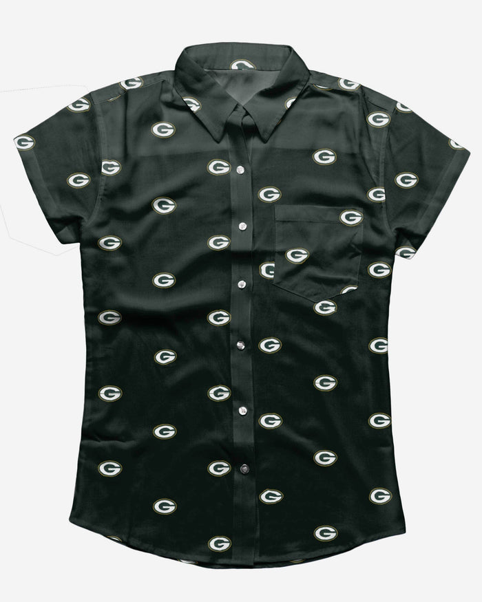 Green Bay Packers Logo Blast Womens Button Up Shirt FOCO - FOCO.com