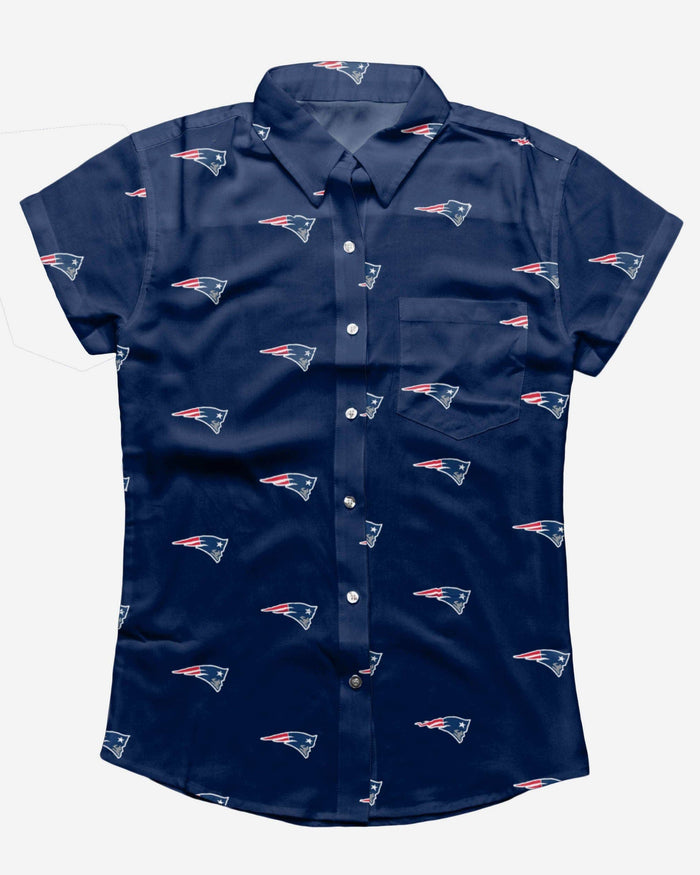 New England Patriots Logo Blast Womens Button Up Shirt FOCO - FOCO.com