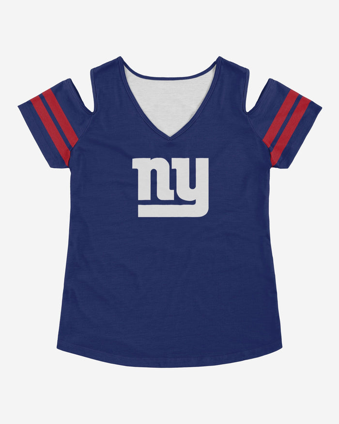 New York Giants Womens Cold Shoulder T-Shirt FOCO - FOCO.com
